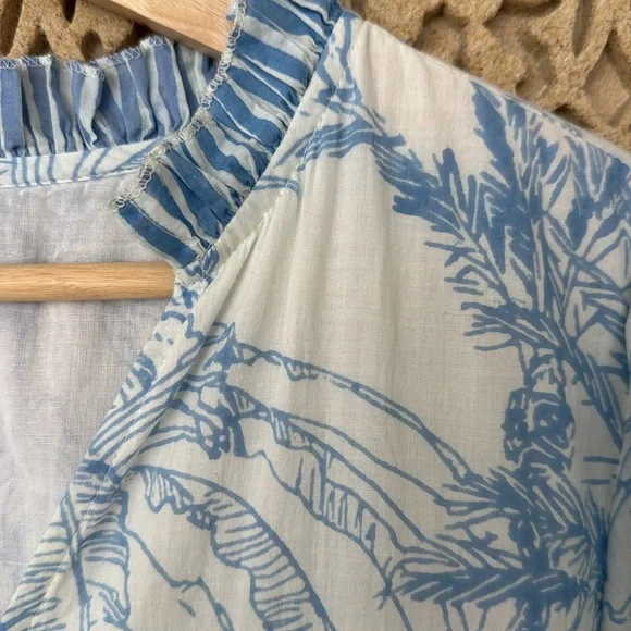 Charleston Shoe Company Charlee Alexis Dress Blue Tropical Pattern Size Medium - Picture 6 of 9